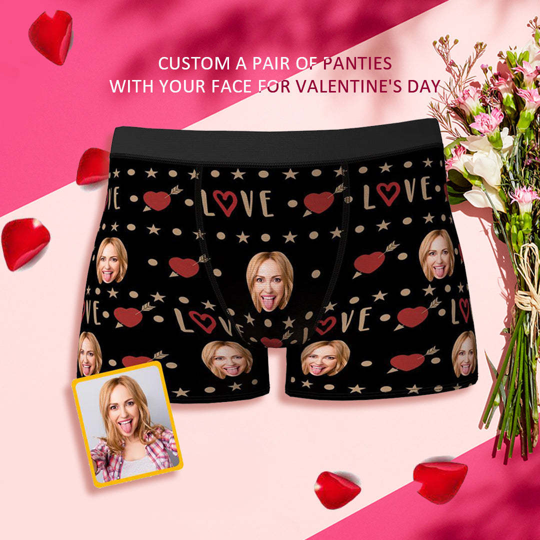 Custom Face Boxers Love Personalized Funny Naughty Underwear Gift For Anniversary Wedding Gift - MyFaceBoxer