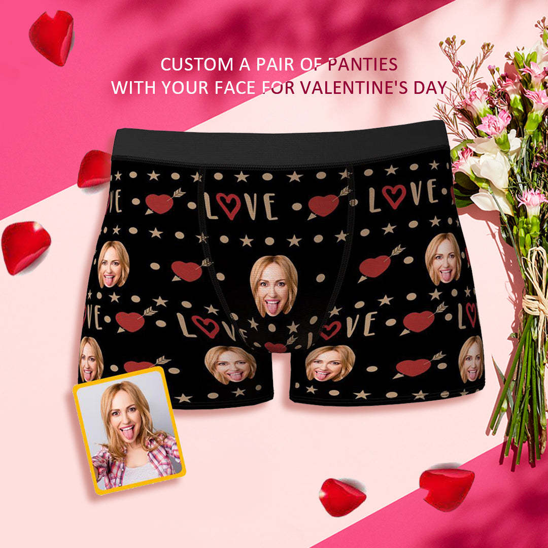 Custom Face Boxers Love Personalized Funny Naughty Underwear Gift For Anniversary - MyFaceBoxer