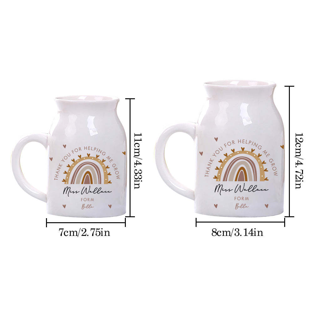 Personalized Teacher Vase Rainbow Vase Back to School Gift for Teacher - MyFaceBoxer