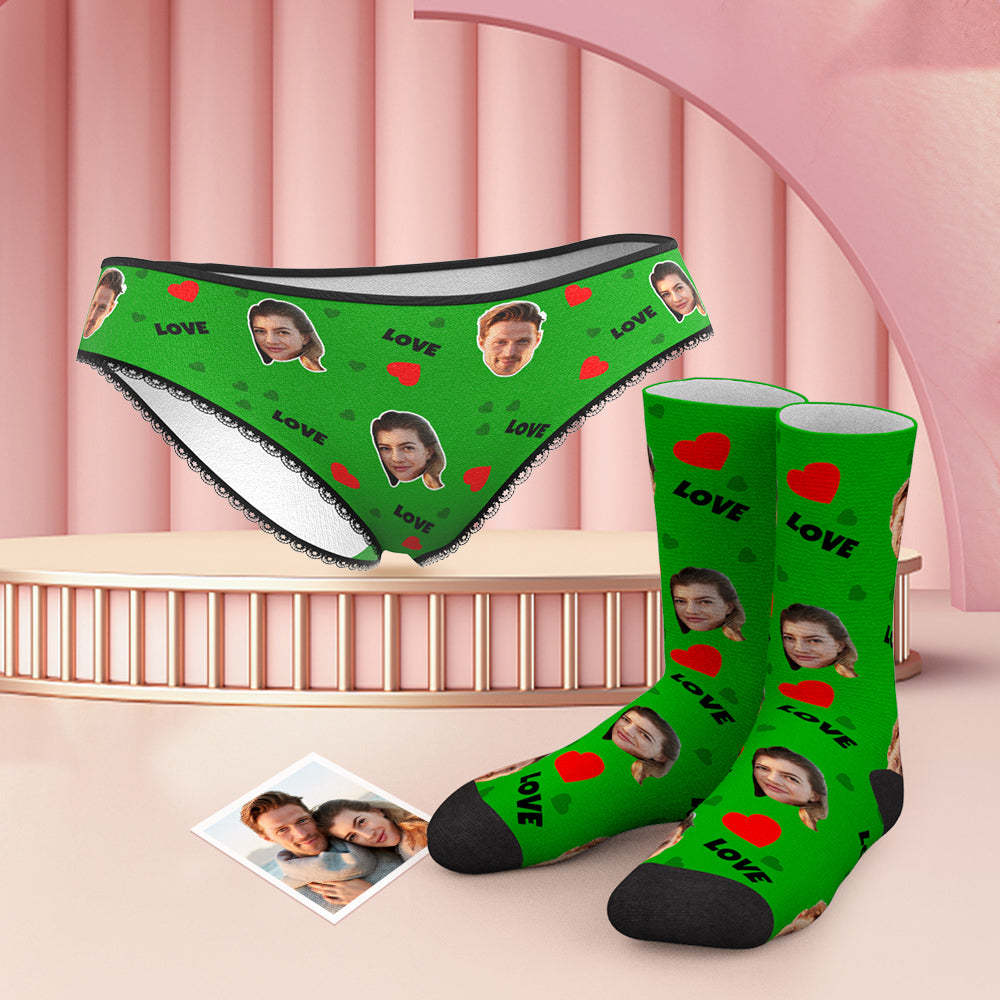 Custom Face Panties And Socks Set - Love - MyFaceBoxer