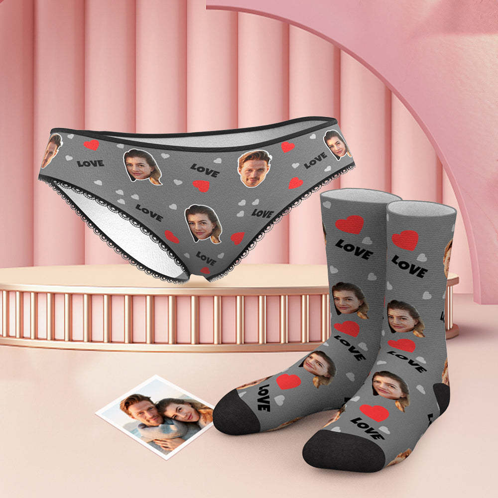 Custom Face Panties And Socks Set - Love - MyFaceBoxer