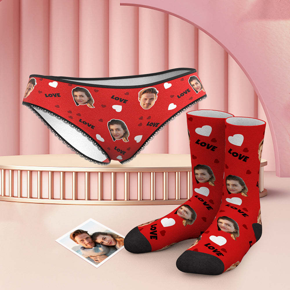 Custom Face Panties And Socks Set - Love - MyFaceBoxer