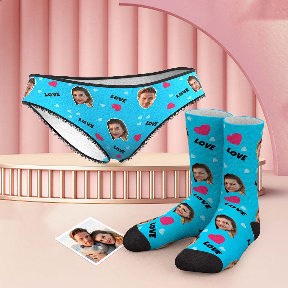 Custom Face Panties And Socks Set - Love - MyFaceBoxer