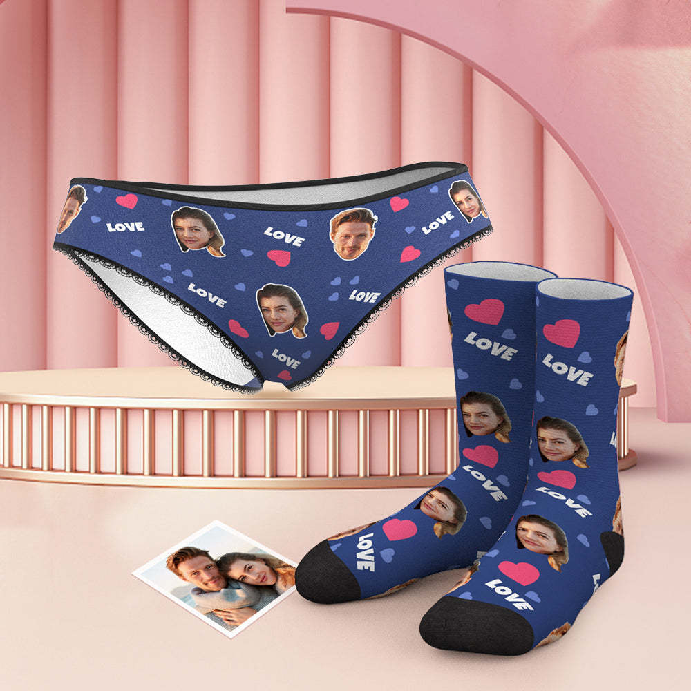 Custom Face Panties And Socks Set - Love - MyFaceBoxer