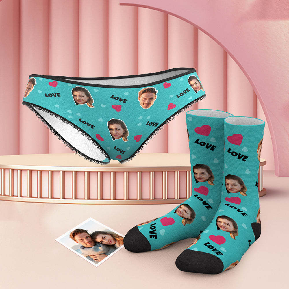Custom Face Panties And Socks Set - Love - MyFaceBoxer