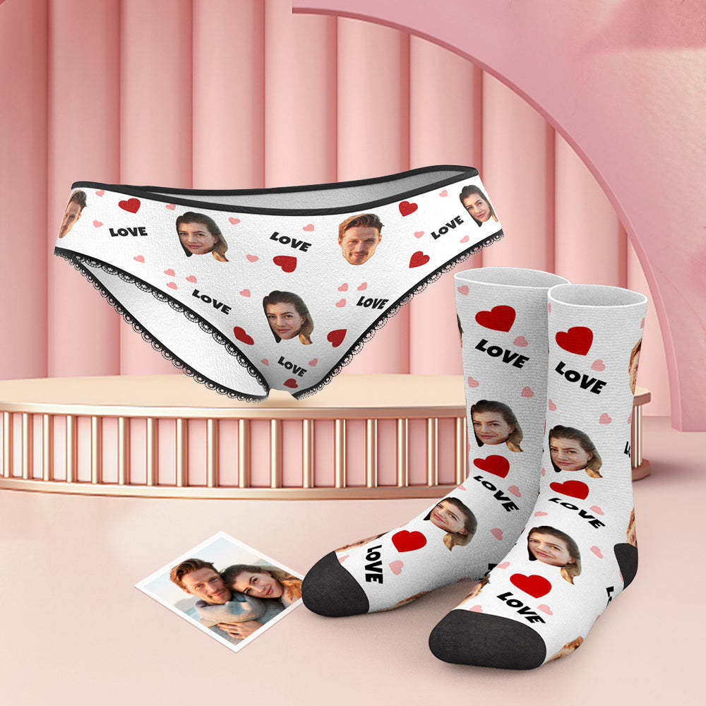 Custom Face Panties And Socks Set - Love - MyFaceBoxer