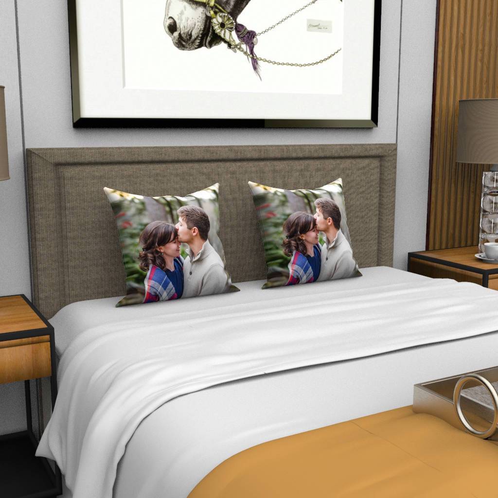 Custom Photo Throw Pillow Case - Kiss	 - MyFaceBoxer