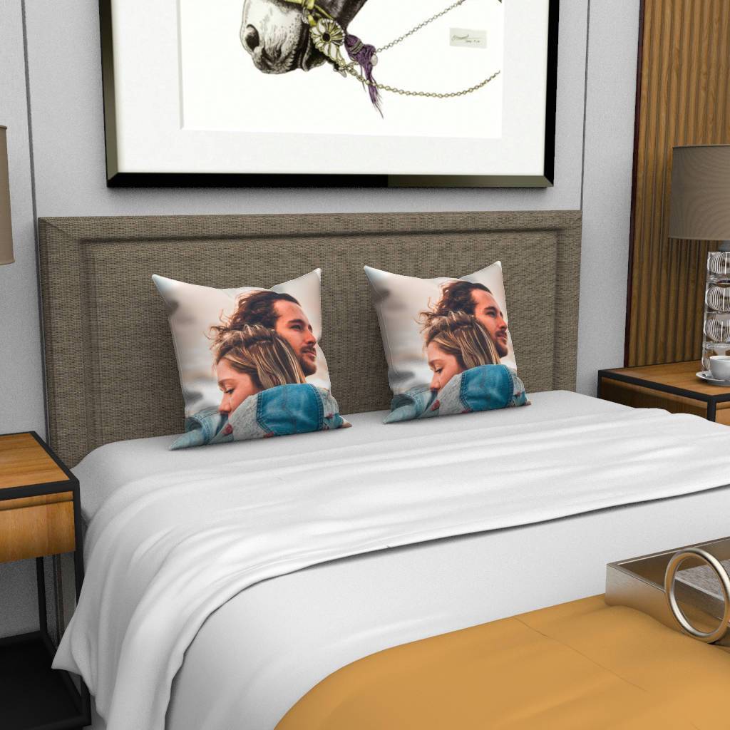 Custom Photo Throw Pillow Case - Lovers hugging - MyFaceBoxer