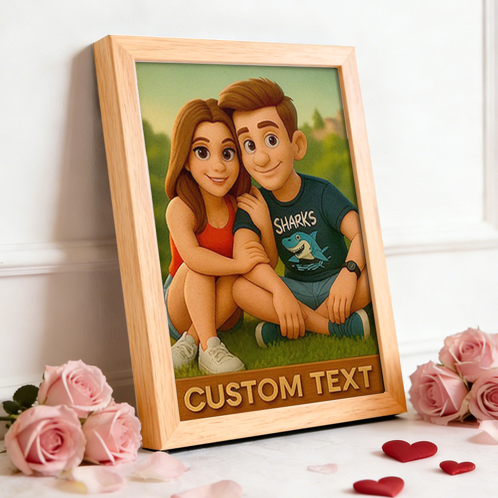 Personalized Couple Photo Cartoon Frame Wall Decorations