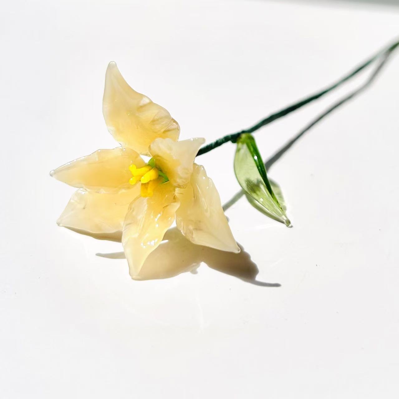 Glass Birth Month Flower, Birth Flower Gift Birthday flower Floral Handmade Glass Flowers, Women Birthday Commemorative Gifts