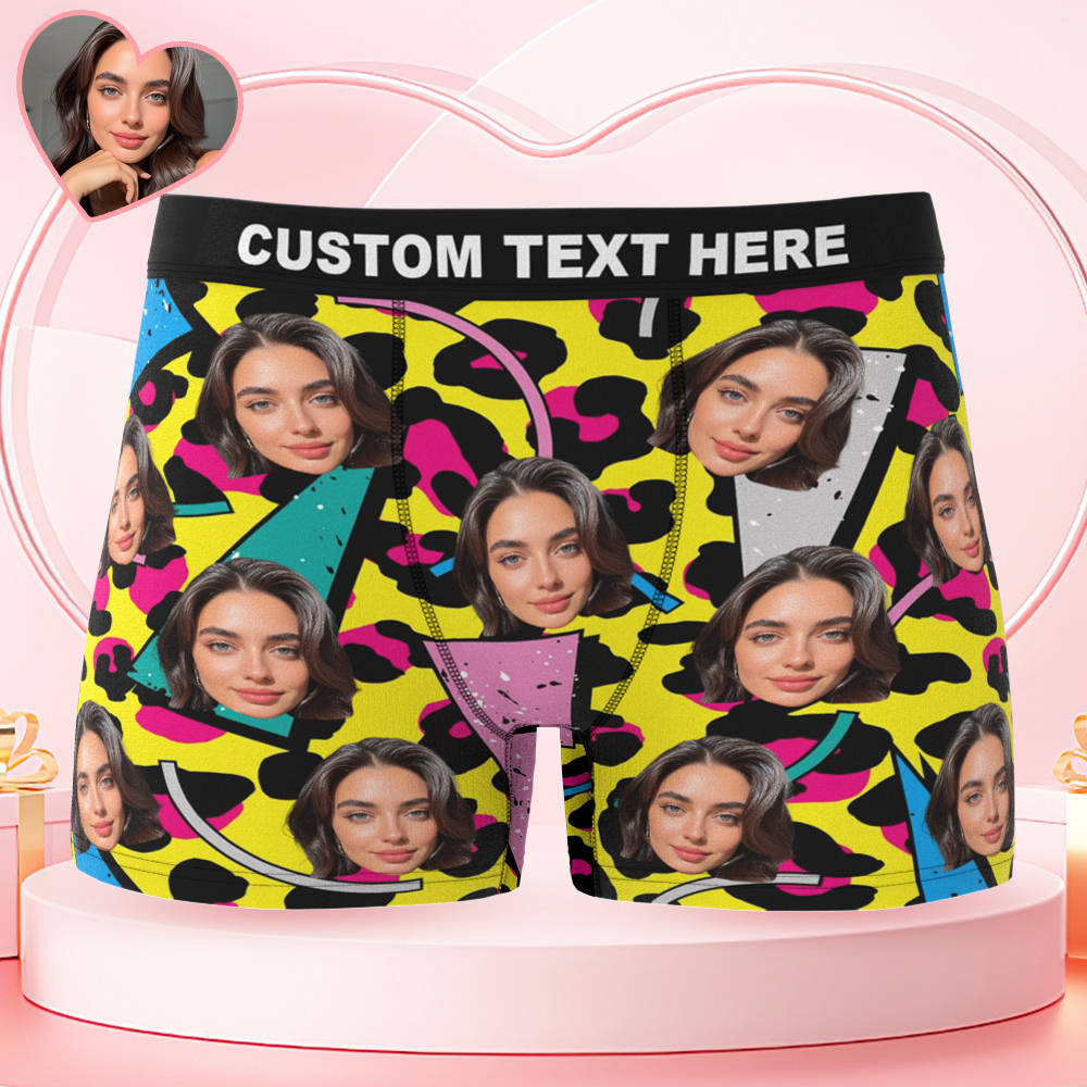 Valentine's Day Gift Custom Men's Face Boxer Personalized Boxer Briefs for Boyfriend/Husband(19 Backgrounds to Choose) - MyFaceBoxer