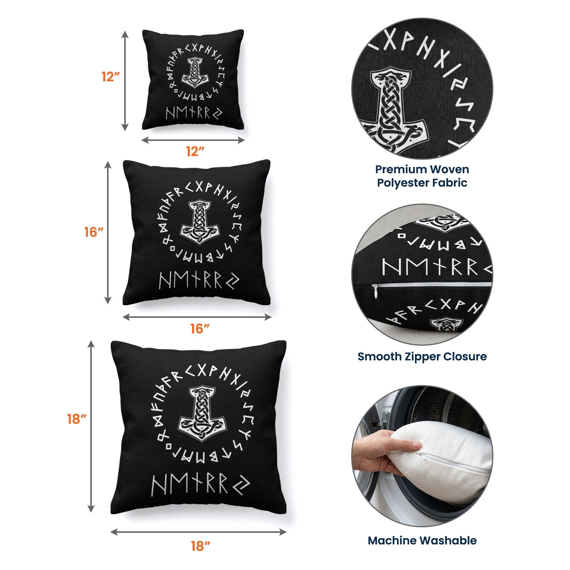 Norse Mythology, Name In Viking Runes - Personalized Pillow Cover