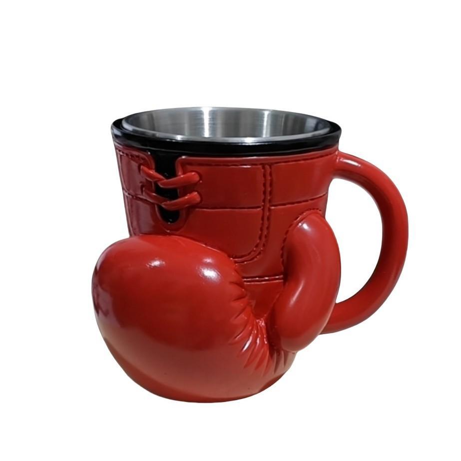 Boxing Glove Mug Stainless Steel Coffee Cup, Resin Sports Decor Gift