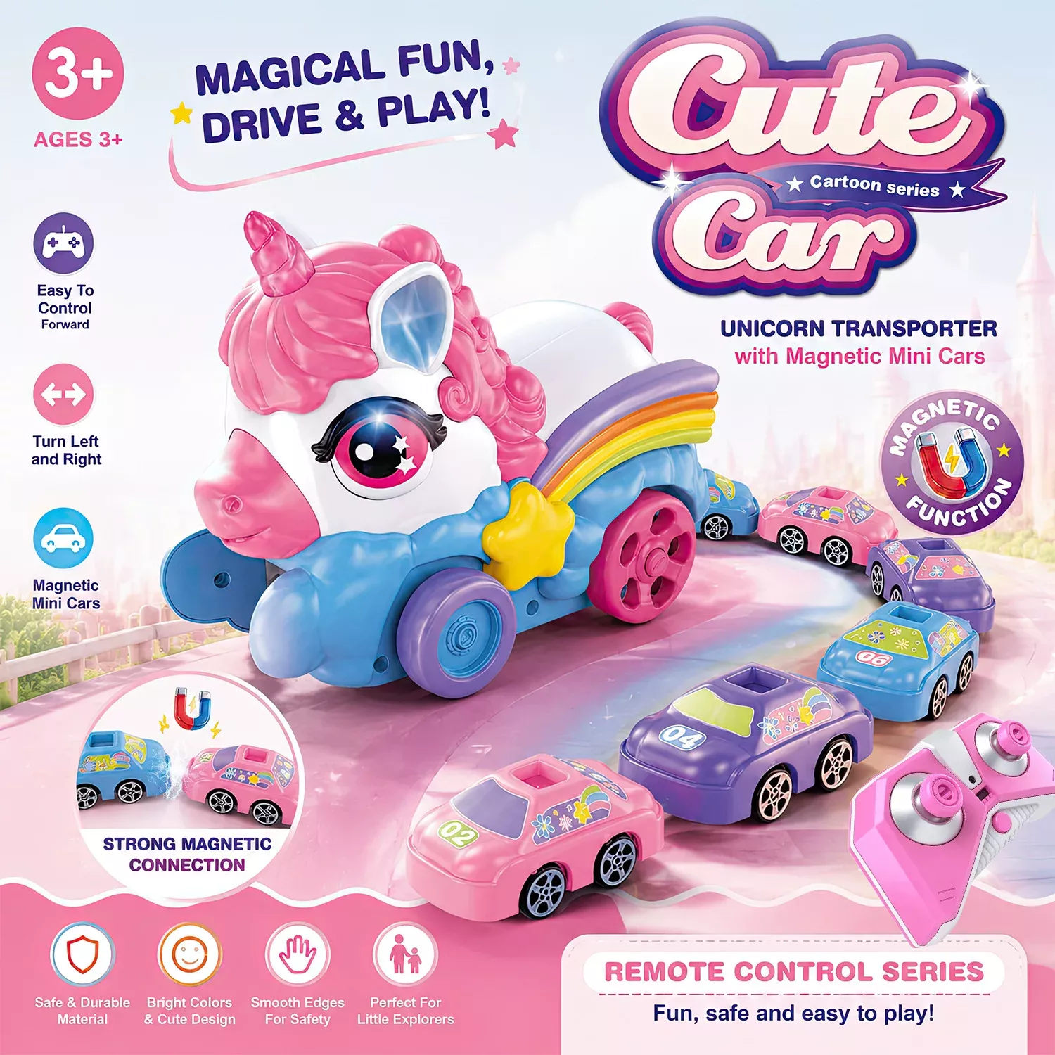 Remote Control Unicorn & Snake Battle Car Set - Interactive Kids Toy Gift