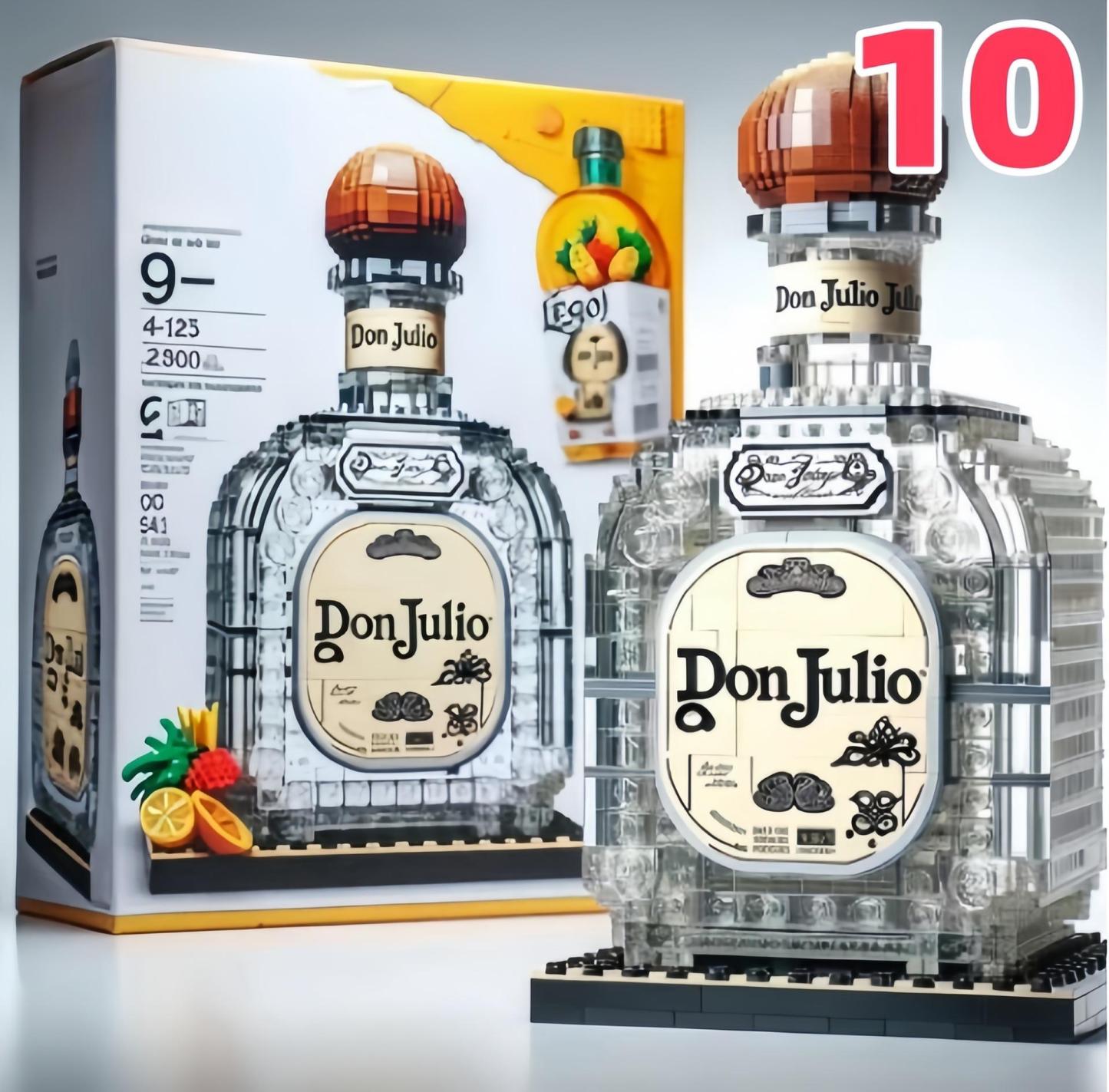 Whiskey Bottle Building Blocks Kit, Creative Liquor Bottle Model Bricks, MOC Architecture Display Toy, Unique Desktop Ornament & Gift for Men/Adults