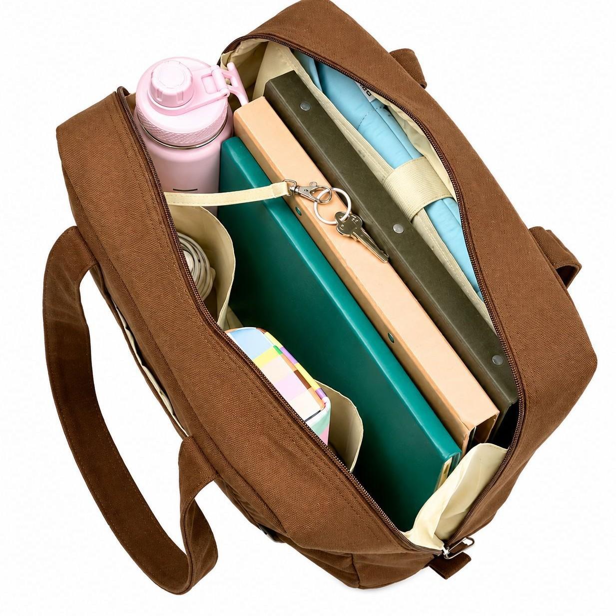 Large Capacity Women’s Laptop Shoulder Bag - Multi-Compartment Travel Tote