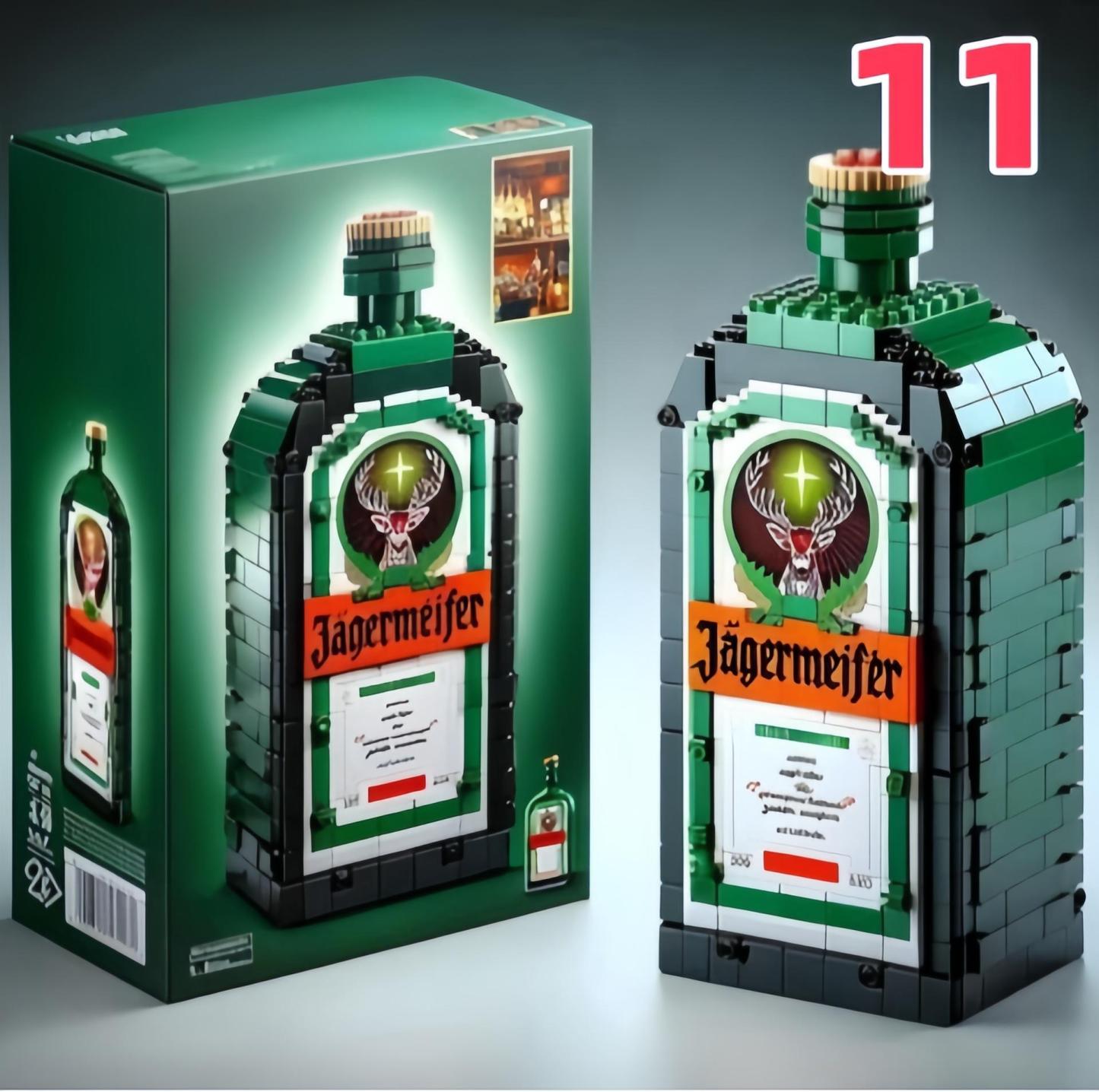 Whiskey Bottle Building Blocks Kit, Creative Liquor Bottle Model Bricks, MOC Architecture Display Toy, Unique Desktop Ornament & Gift for Men/Adults