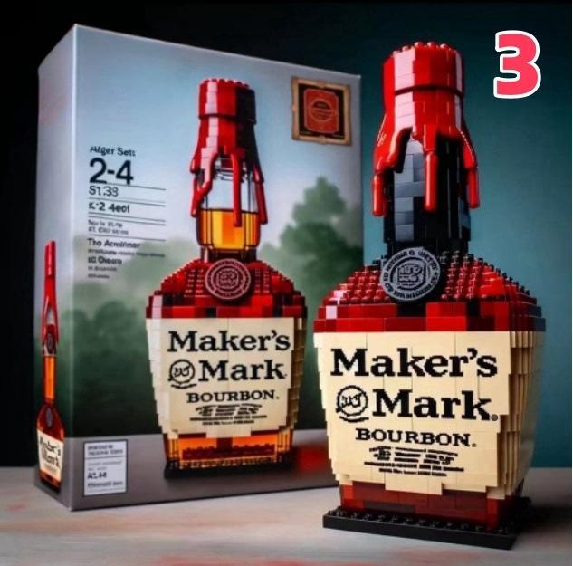 Whiskey Bottle Building Blocks Kit, Creative Liquor Bottle Model Bricks, MOC Architecture Display Toy, Unique Desktop Ornament & Gift for Men/Adults