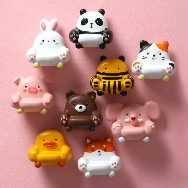 Cute Cartoon Animal Sofa Refrigerator Magnet - Creative 3D Resin Decor