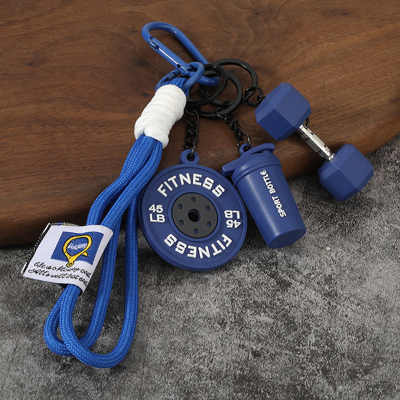 Mini Fitness Barbell Keychain – Creative Sports Gym Gift for Car Bag