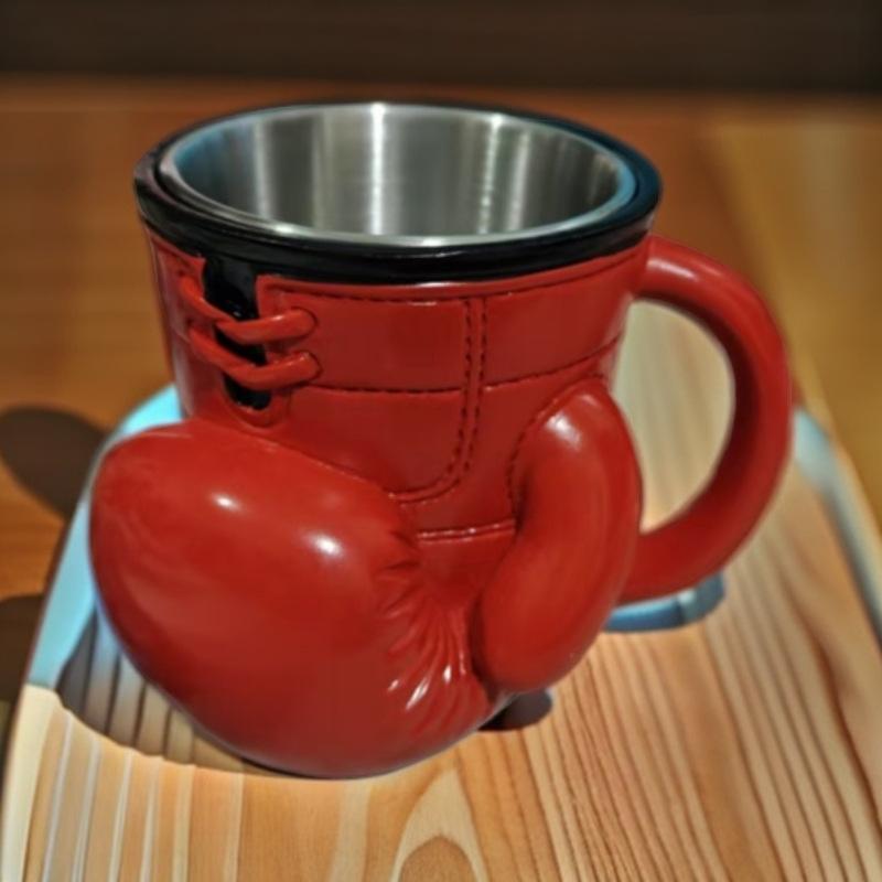 Boxing Glove Mug Stainless Steel Coffee Cup, Resin Sports Decor Gift