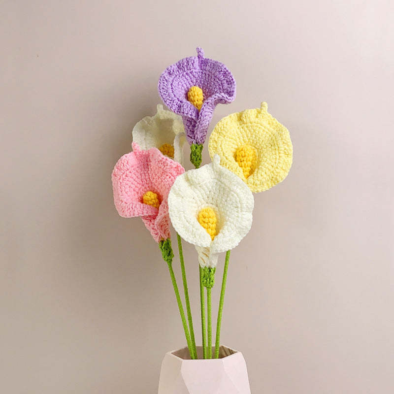 Calla Lily Crochet Flower Handmade Knitted Flower Gift for Lover - MyFaceBoxer