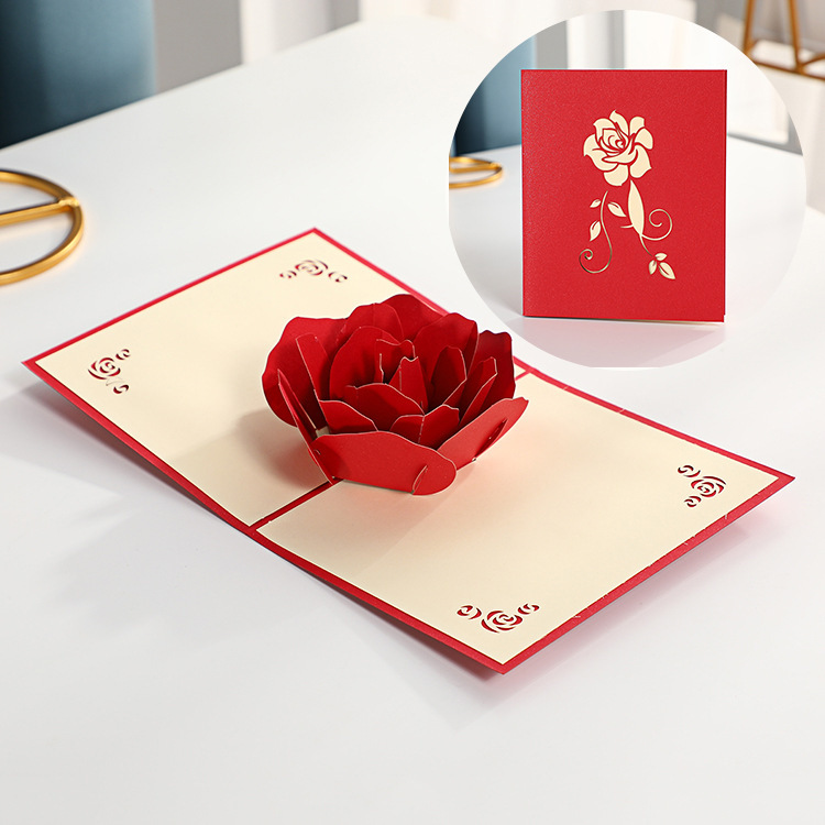 Valentine's Day 3D Rose Greeting Card - MyFaceBoxer