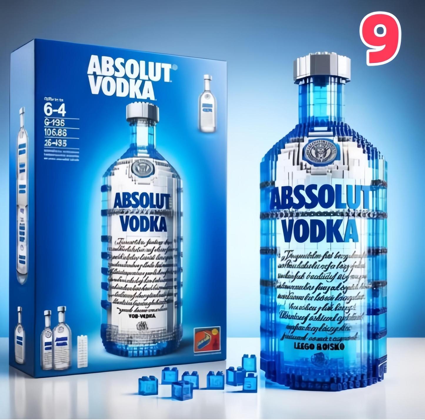 Whiskey Bottle Building Blocks Kit, Creative Liquor Bottle Model Bricks, MOC Architecture Display Toy, Unique Desktop Ornament & Gift for Men/Adults