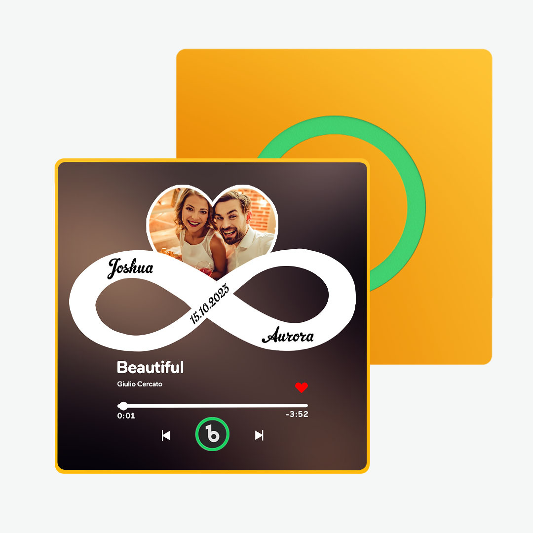 Custom Music Fridge Magnet with Colorful Frame Personalized Album Infinite Love Fridge Magnet That Can Be Played Song Ideal Gift for Couple - MyFaceBoxer