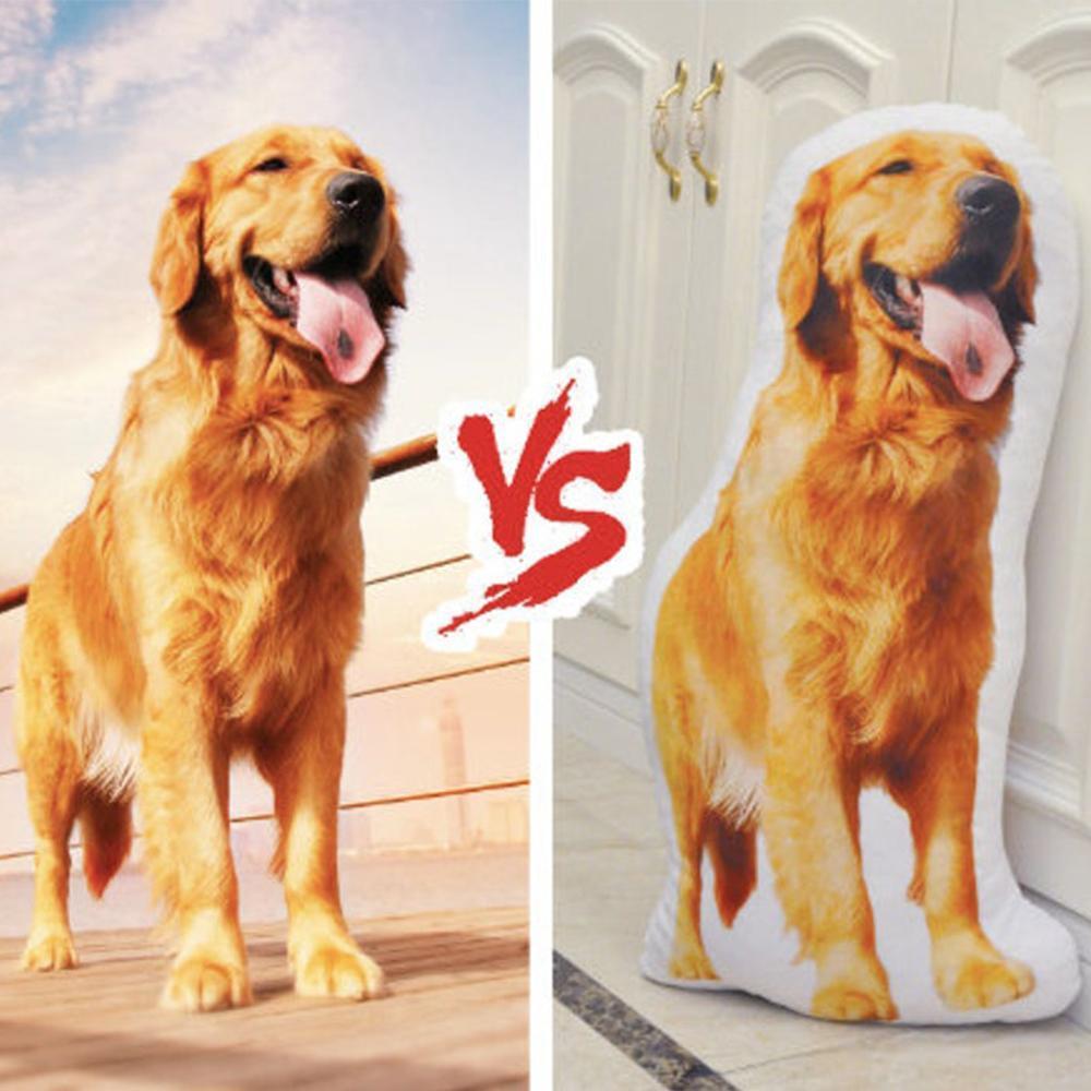 Custom Pet Photo Face Pillow 3D Portrait Pillow-Golden Retriever - MyFaceBoxer