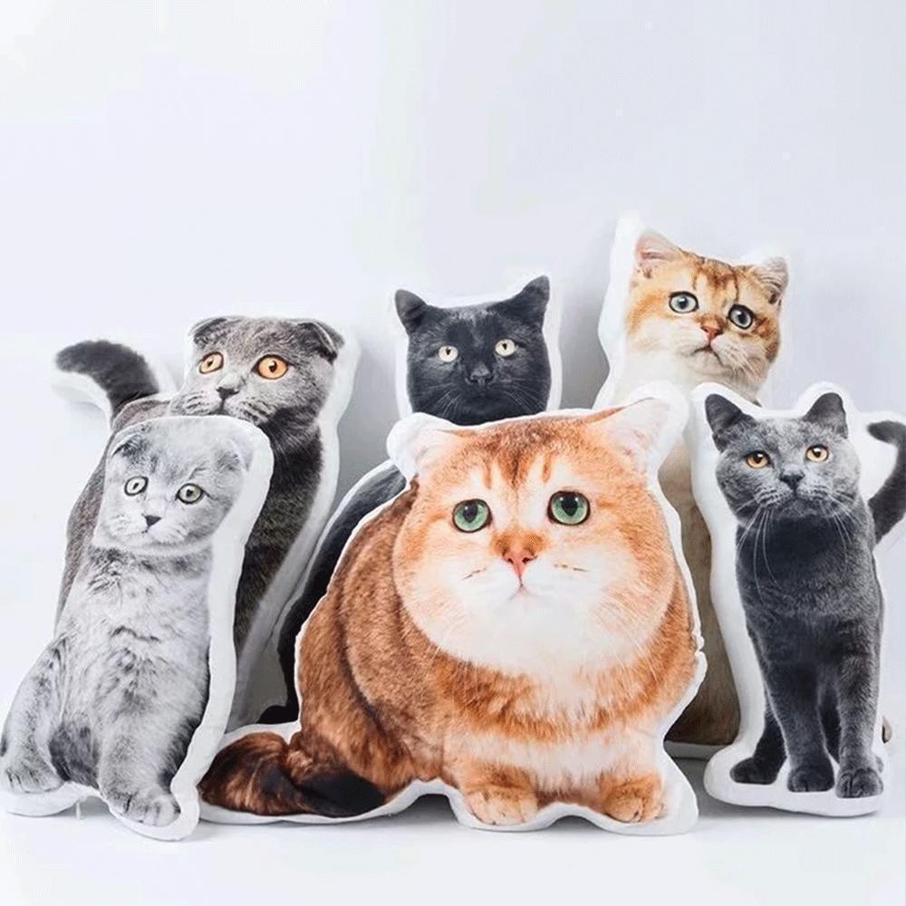 Custom Pet Photo Face Pillow 3D Portrait Pillow-cats - MyFaceBoxer