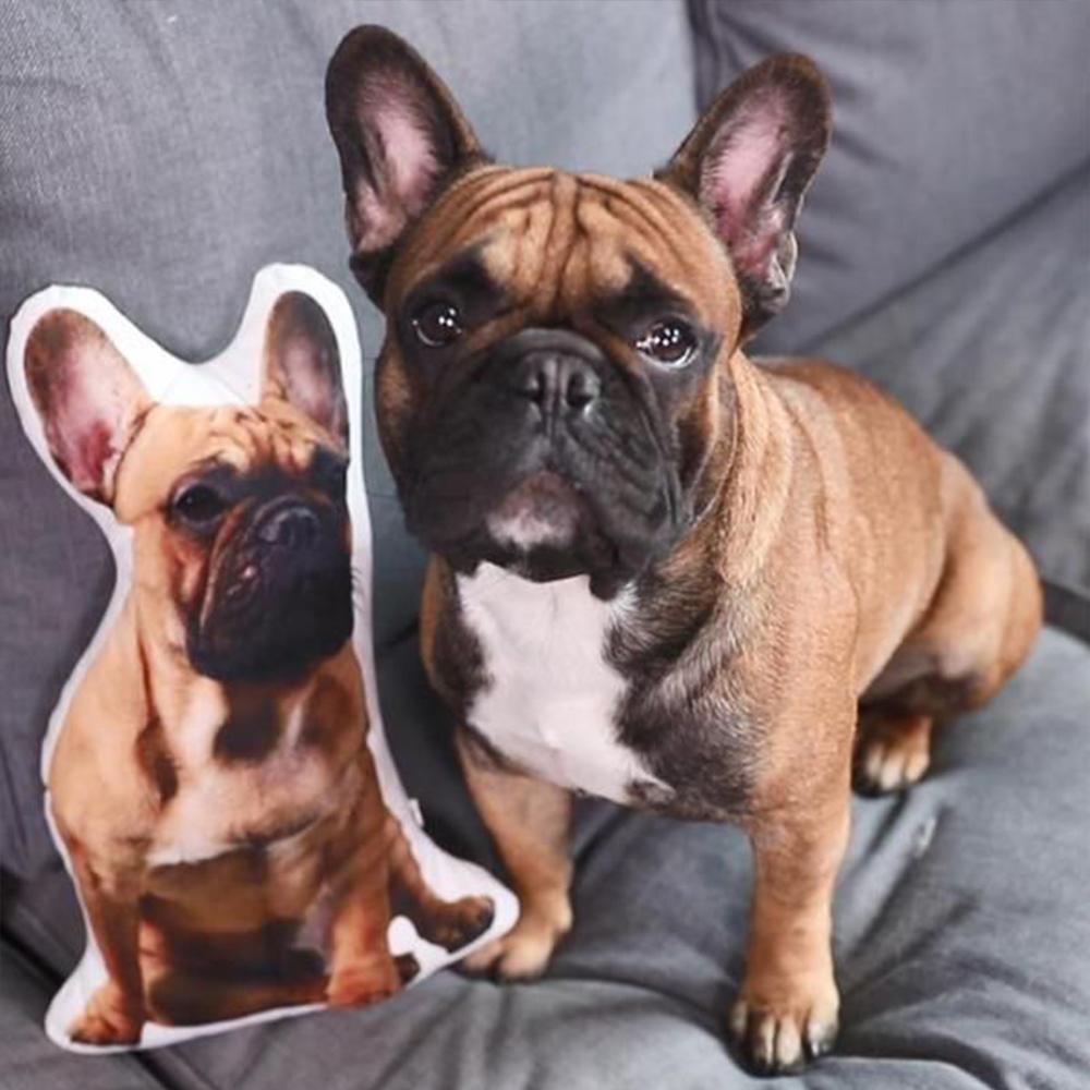 Custom Pet Photo Face Pillow 3D Portrait Pillow-Bulldog - MyFaceBoxer