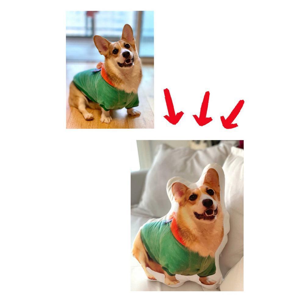 Custom Pet Photo Face Pillow 3D Portrait Pillow-Kirkydog - MyFaceBoxer