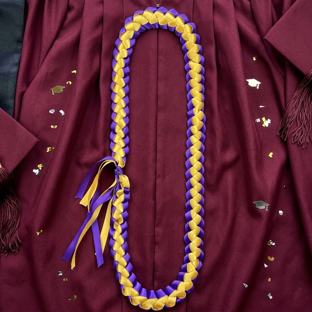 Purple and Yellow Graduation Lei Gifts for Students