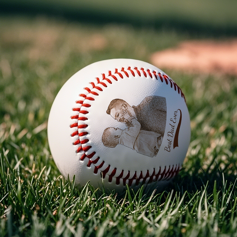 Personalized Fathers Day Gifts for Dad - Engrave Your Favorite Photo on Baseball Balls