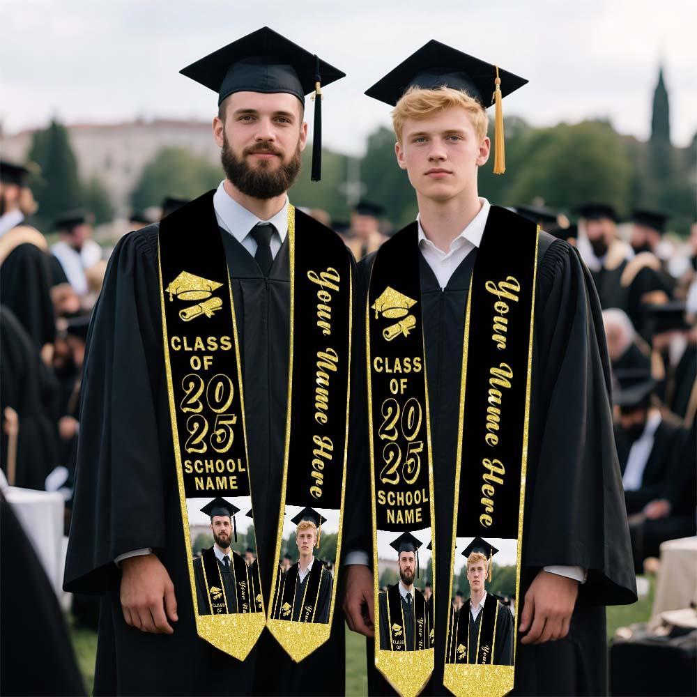 Custom Graduation Stole Personalized Graduation Sash with Photo & Name Graduation Gift for Senior