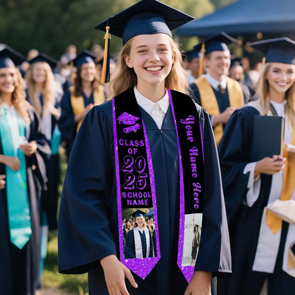 Custom Graduation Stole Personalized Graduation Sash with Photo & Name Graduation Gift for Senior