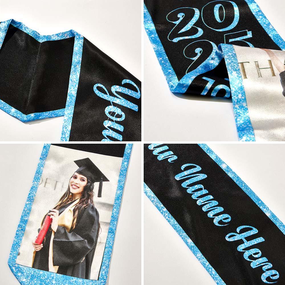 Custom Graduation Stole Personalized Graduation Sash with Photo & Name Graduation Gift for Senior