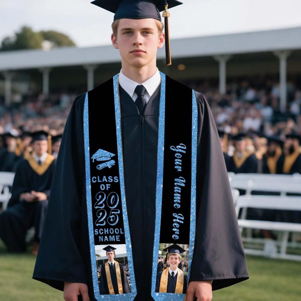 Custom Graduation Stole Personalized Graduation Sash with Photo & Name Graduation Gift for Senior