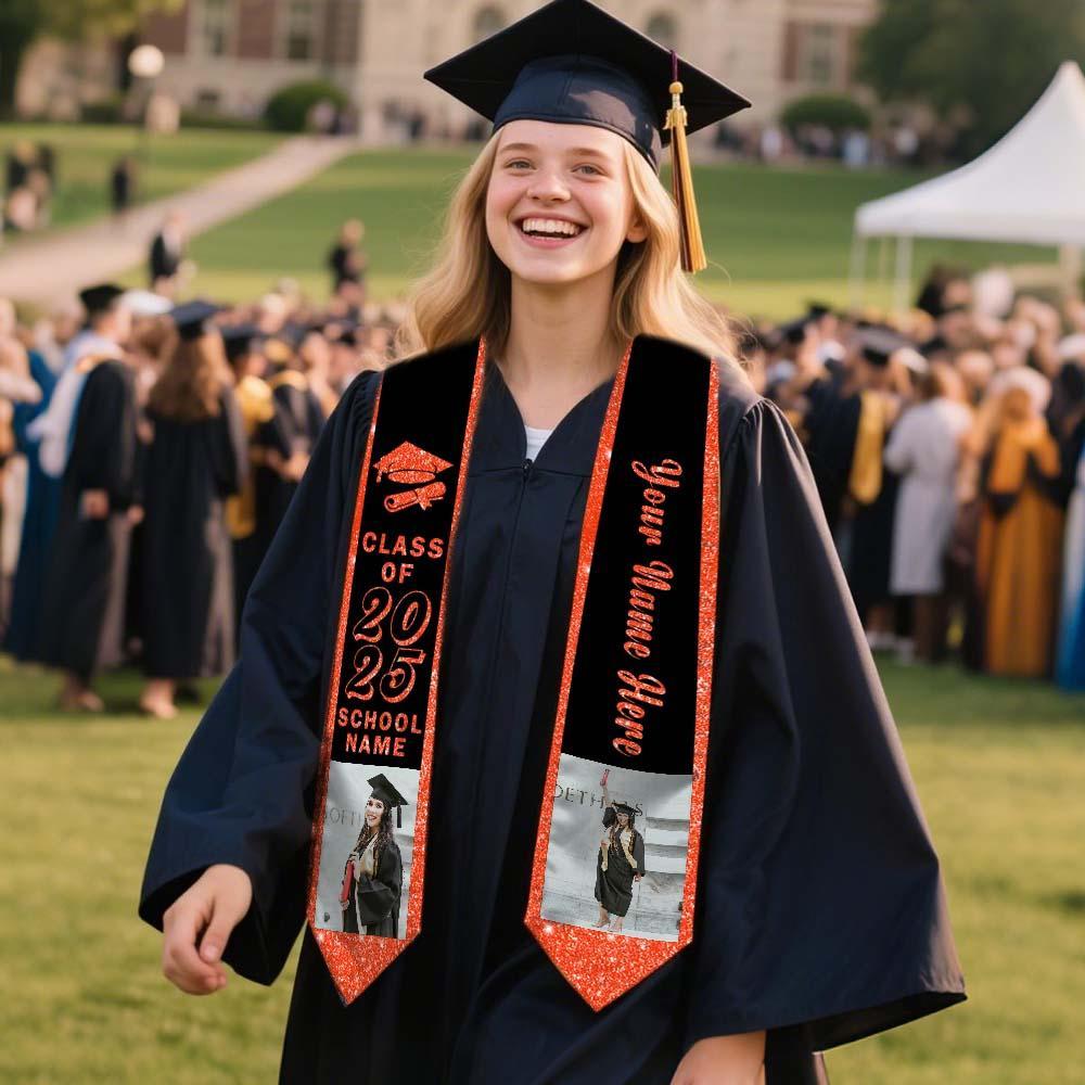Custom Graduation Stole Personalized Graduation Sash with Photo & Name Graduation Gift for Senior