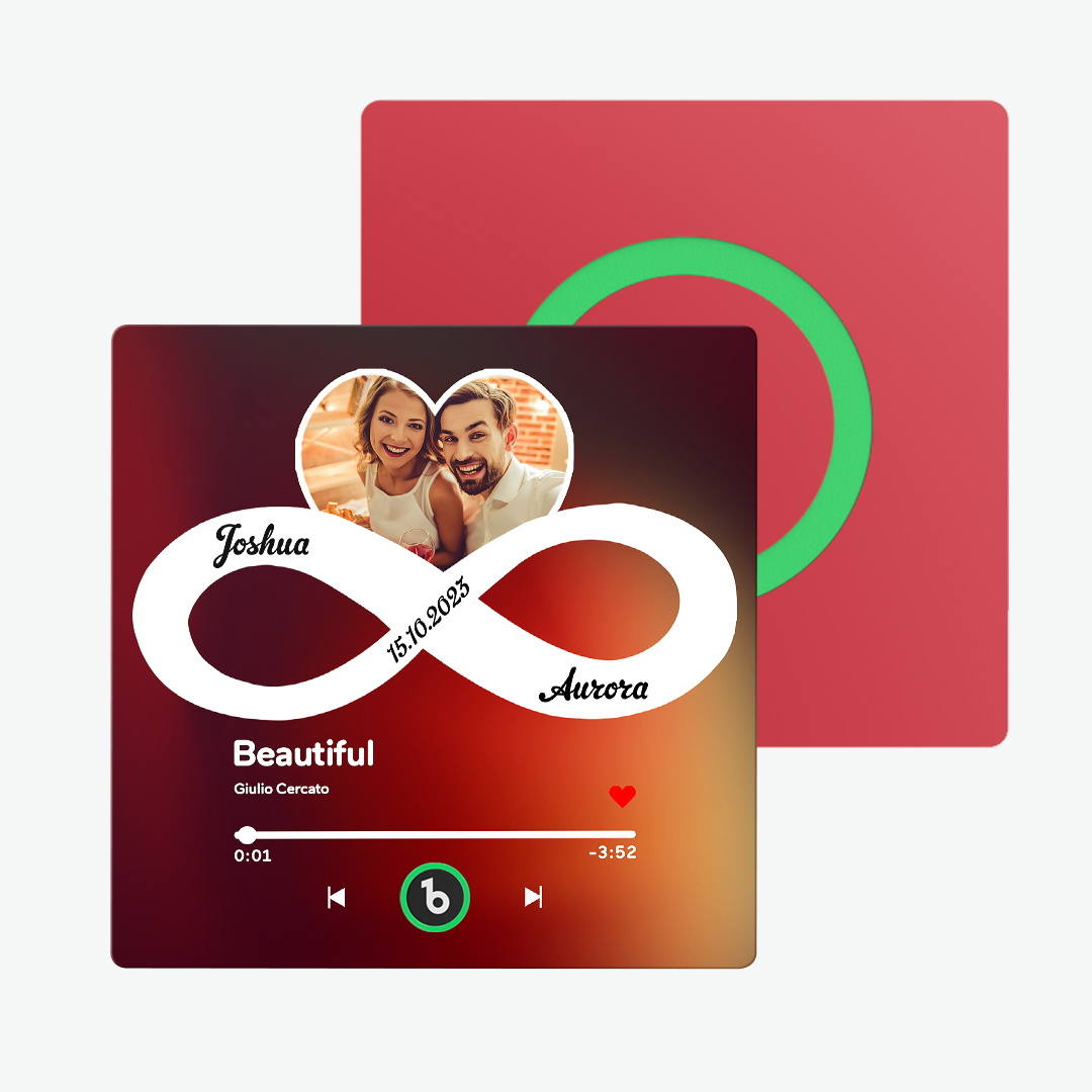 Custom Music Fridge Magnet with Colorful Frame Personalized Album Infinite Love Fridge Magnet That Can Be Played Song Ideal Gift for Couple - MyFaceBoxer