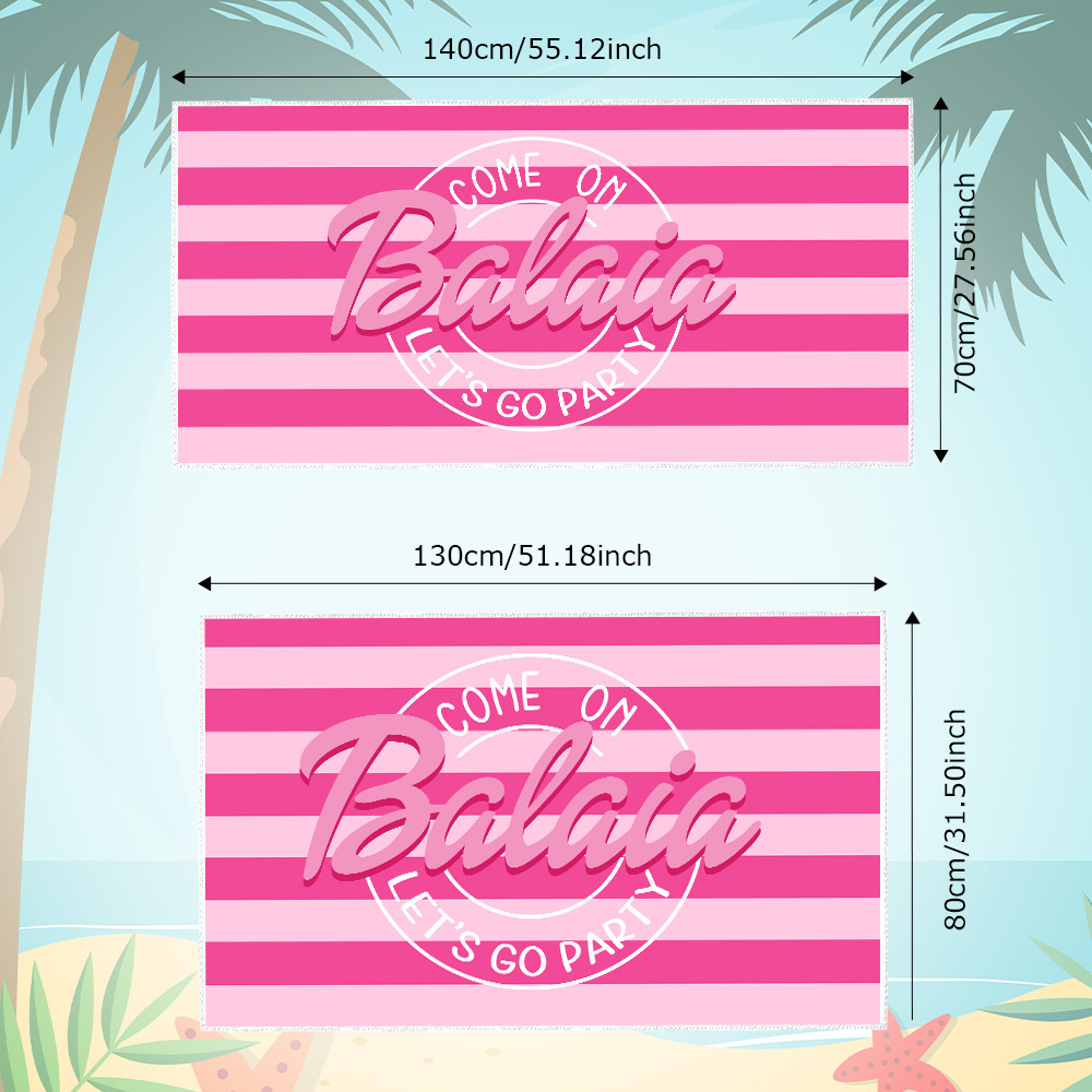 Custom Barbi Beach Towel with Name, Adult/Kids Personalized Name Bath Towel Pool Towel, Anniversary / Birthday Beach Towel, Vacation Gift - MyFaceBoxer
