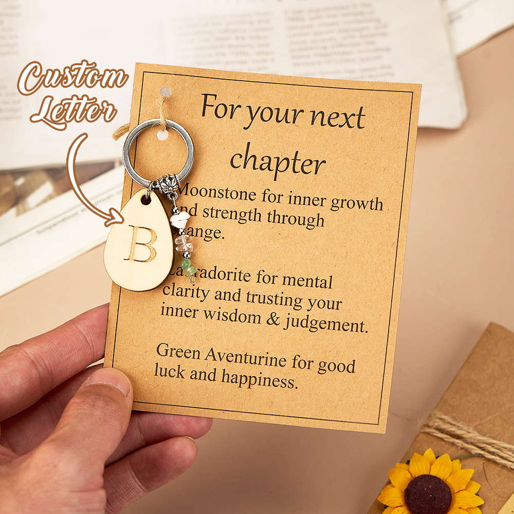 Personalized New CHAPTER. Crystal Gifts for Next Chapter Keychains Crystals for New Job / New School / Graduation / New Home / Custom Keyrings