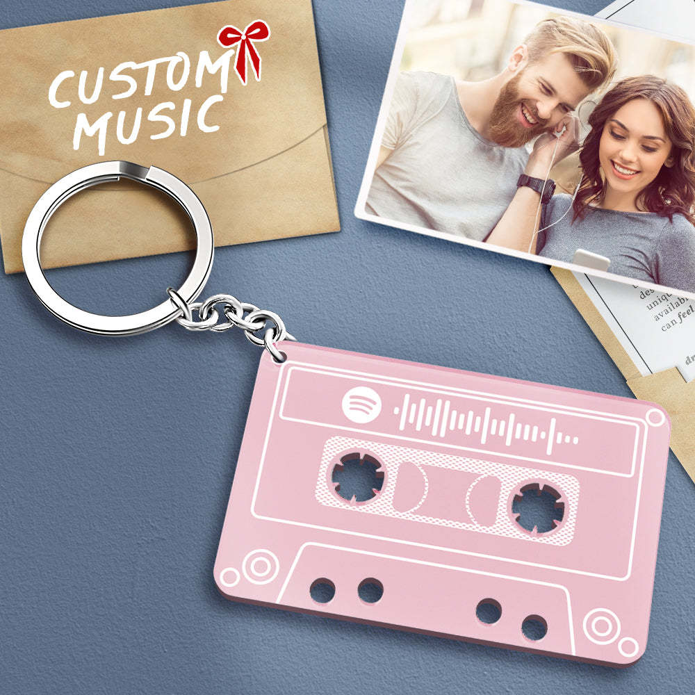 Custom Music Code Tape keychain The best gifts for Valentine's Day - MyFaceBoxer