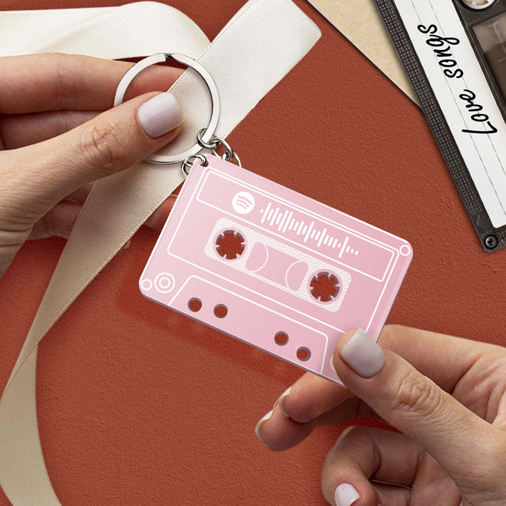 Custom Music Code Tape keychain The best gifts for Valentine's Day - MyFaceBoxer