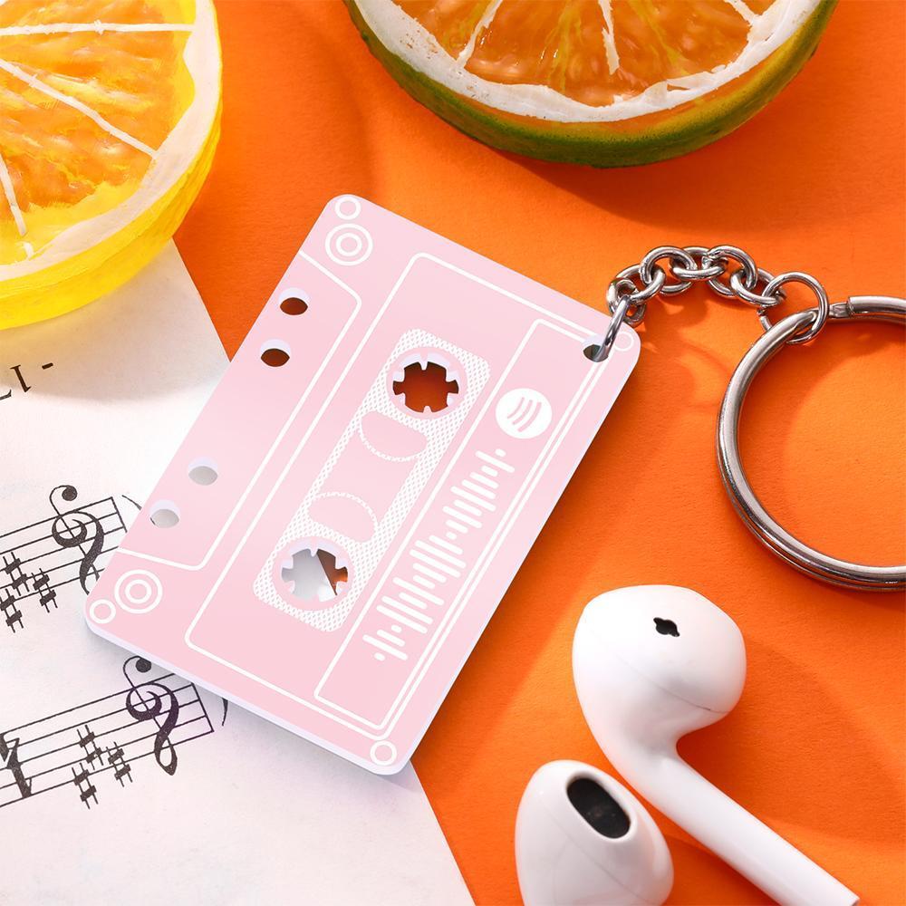 Custom Music Code Tape keychain The best gifts for Valentine's Day - MyFaceBoxer