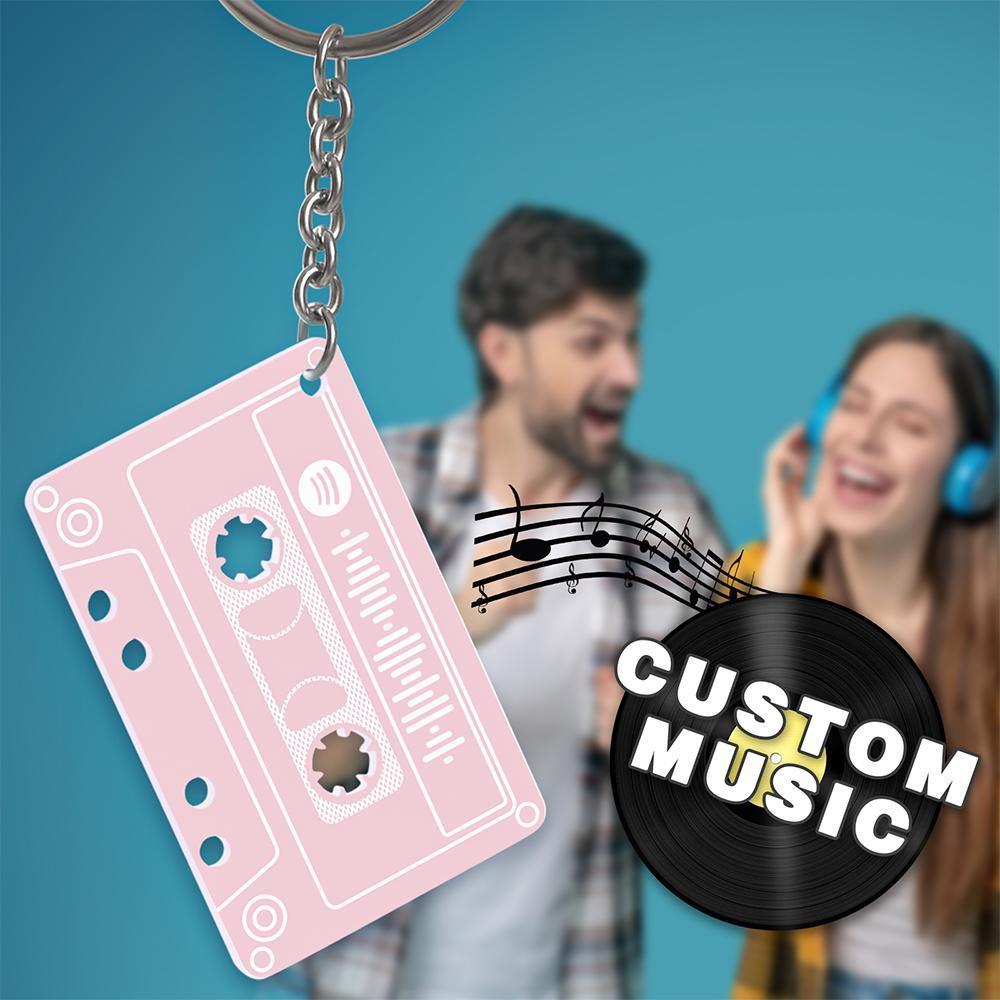 Custom Music Code Tape keychain The best gifts for Valentine's Day - MyFaceBoxer