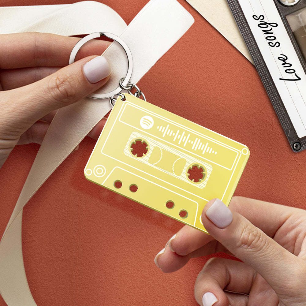 Personalized Music Code Tape keychain The best gifts for A Music Lover - MyFaceBoxer