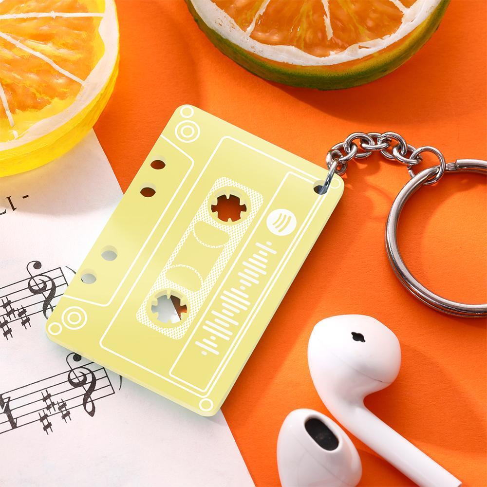 Personalized Music Code Tape keychain The best gifts for A Music Lover - MyFaceBoxer