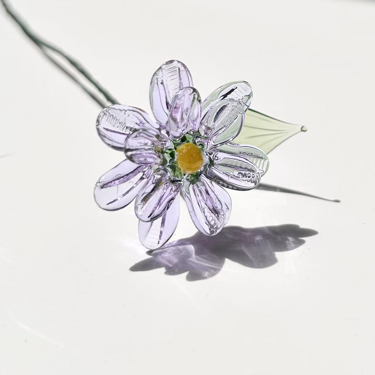 Glass Birth Month Flower, Birth Flower Gift Birthday flower Floral Handmade Glass Flowers, Women Birthday Commemorative Gifts